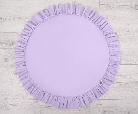 Zestaw: baldachim wiszący do pokoju dziecięcego bawełniany i mata z falbanką - fioletowy