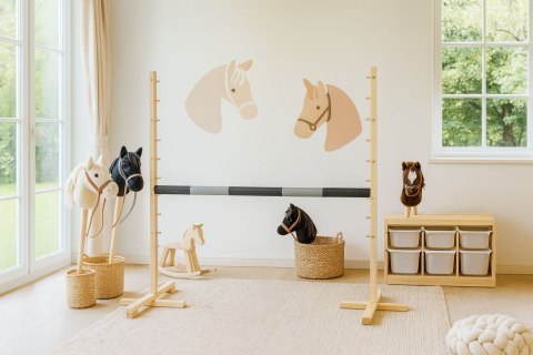 Belka do przeszkody do skakania na Hobby Horse - czarno-srebrna - 120 cm