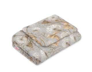 Komplet pościeli dla niemowląt z wypełnieniem 2-cz 75x100cm NEWBORN - Dmuchawce na szarości