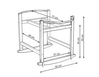 Kosz Mojżesza BOHO Handmade z kołyską - lila