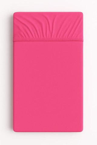Prześcieradło jersey bawełna z gumką do łóżeczka 120x60cm - ciemny róż