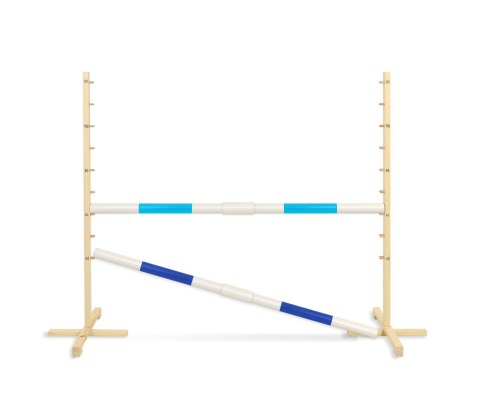 Przeszkoda skokowa do Hobby Horse 160cm, h-120 cm, dwie belki - jasny niebieski i ciemny niebieski