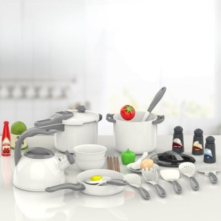 WOOPIE Zestaw Małego Kucharza Garnki Patelnia Czajnik Biały 32el.