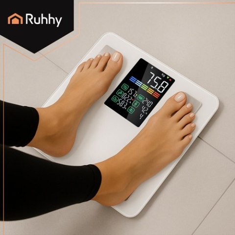 Waga łazienkowa LCD-analityczna biała Ruhhy 20676