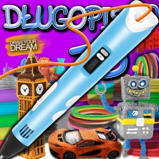 Długopis 3D zestaw kreatywny dla dzieci + wkłady PLA
