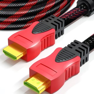 Kabel przewód HDMI FullHD 4K 3D 2.7 m - czarno czerwony