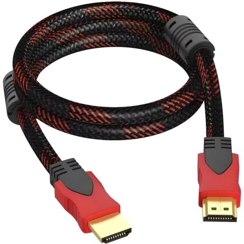 Kabel przewód HDMI FullHD 4K 3D 4.5 m - czarno czerwony