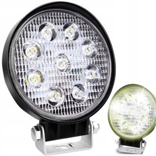 Lampa halogen roboczy okrągły śr. 10 cm 9 LED 12 V 27 W