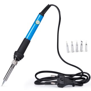 Lutownica kolbowa z podstawką uchwytem 6 grotów 60 W