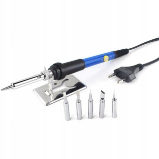 Lutownica kolbowa z podstawką uchwytem 6 grotów 60 W