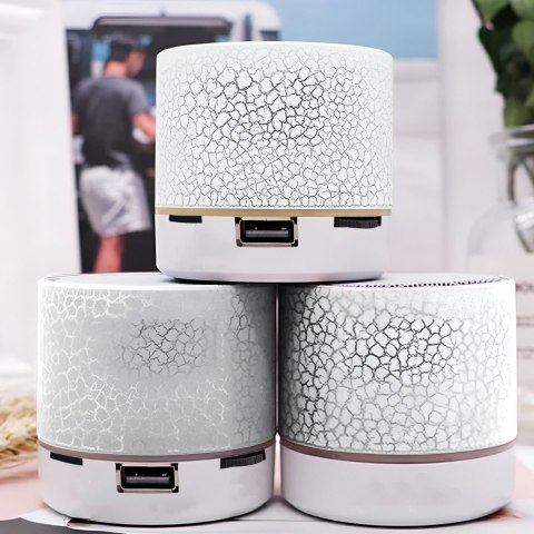 Mini głośnik bezprzewodowy Bluetooth z podświetleniem LED - biały