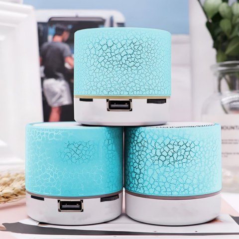 Mini głośnik bezprzewodowy Bluetooth z podświetleniem LED - niebieski