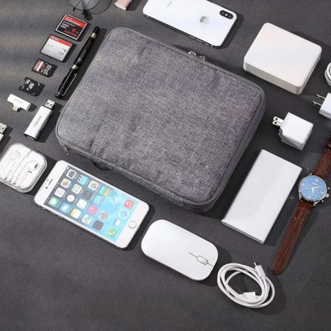 Organizer podróżny etui na kable przewody ładowarki 8 przegród