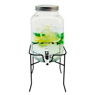 AD 6741 Słój do napojów z kranikiem 4l ze stojakiem | szklany dyspenser z zapasowym kranikiem