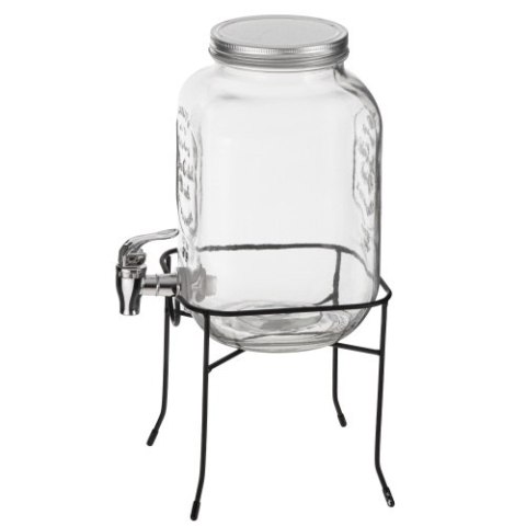 AD 6741 Słój do napojów z kranikiem 4l ze stojakiem | szklany dyspenser z zapasowym kranikiem