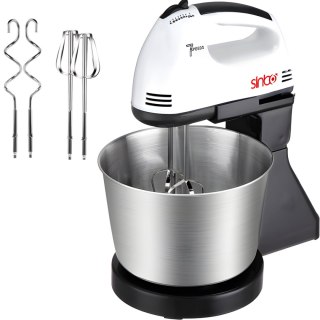 Mikser robot kuchenny ręczny z misą 7 prędkości 4 końcówki 450 W