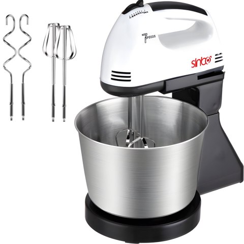 Mikser robot kuchenny ręczny z misą 7 prędkości 4 końcówki 450 W