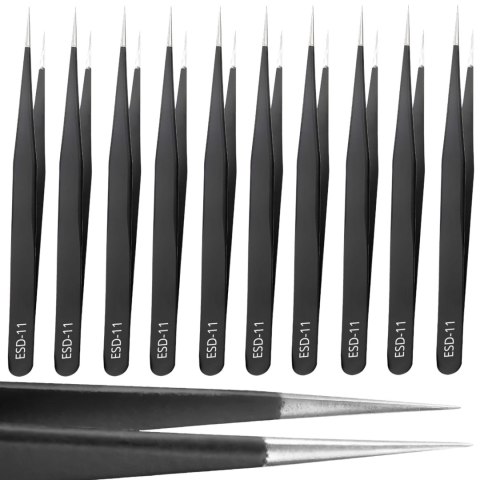 Pęseta antymagnetyczna stalowa ESD-11 14 cm - 10 szt.