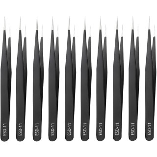 Pęseta antymagnetyczna stalowa ESD-11 14 cm - 10 szt.