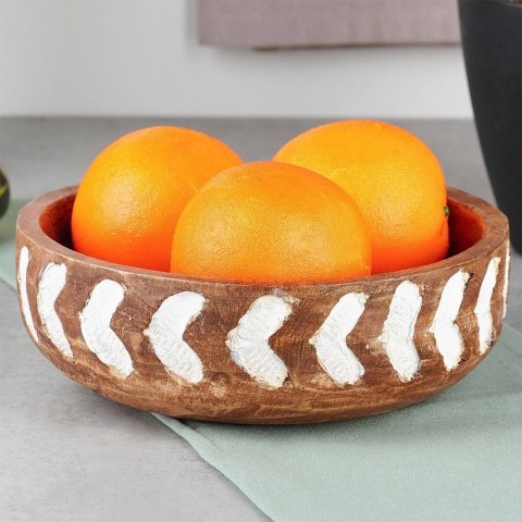 Miska Drewniana do Serwowania Podawania Owoców Ozdobna VILDE 20 cm, 850 ml