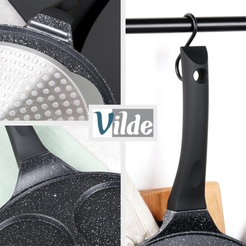 Patelnia Granitowa do Jajek Placków Gaz Indukcja 4 Otwory ORION 26 cm