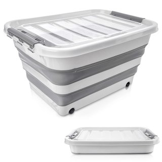 Pojemnik do Przechowywania na Kółkach Składany Klips Pokrywka ORION 30 l