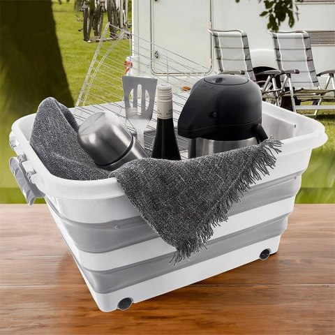 Pojemnik do Przechowywania na Kółkach Składany Klips Pokrywka ORION 30 l