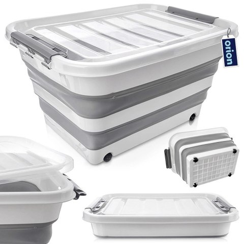 Pojemnik do Przechowywania na Kółkach Składany Klips Pokrywka ORION 30 l