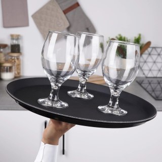 Taca do Serwowania Kelnerska Antypoślizgowa Czarna Okrągła VILDE 35 cm