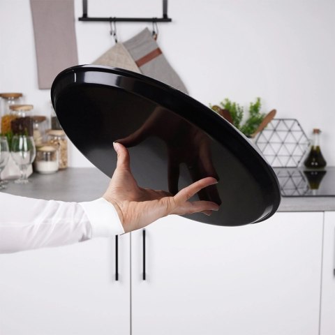 Taca do Serwowania Kelnerska Antypoślizgowa Czarna Okrągła VILDE 35 cm