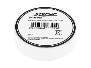 54-016# Taśma izolacyjna klejąca 0,13mm/15mm/10m - biała