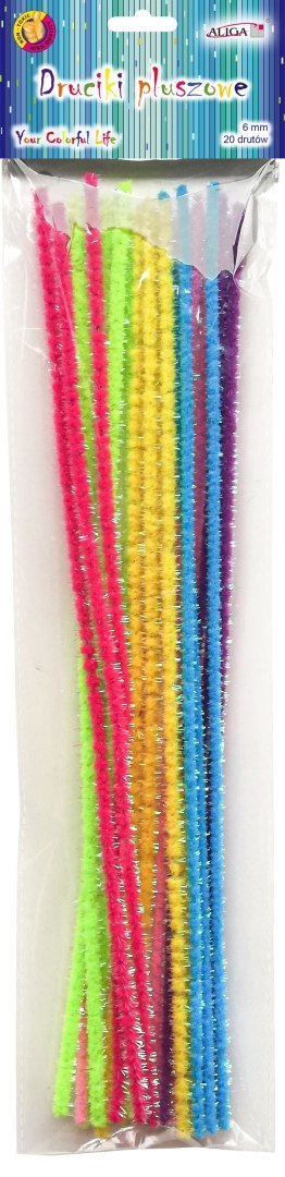 Druty pluszowe mix kolorów opalizujących 18szt. DP-6488