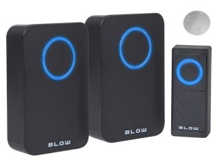 17-104# Dzwonek bezprzewodowy dpb-12 czarny dwa odbiorniki