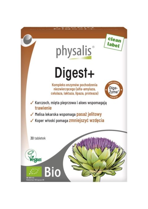TABLETKI NA WSPARCIE TRAWIENIA (DIGEST+) BIO 30 szt. - PHYSALIS