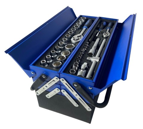 Skrzynka narzędziowa zestaw 85 elementów klucze nasadki bity śrubokręt komplet narzędzi