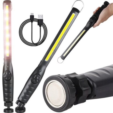 Lampa warsztatowa latarka robocza akumulatorowa z magnesem LED 400 lm