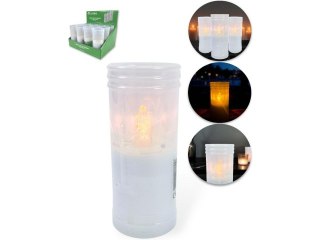 Świeczka LED/wkład do zniczy 13,5cm z krzyżem 42099