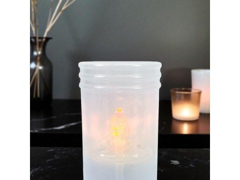 Świeczka LED/wkład do zniczy 13,5cm z krzyżem 42099
