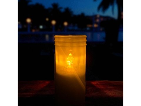 Świeczka LED/wkład do zniczy 13,5cm z krzyżem 42099