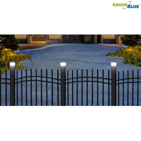 Lampa solarna LED na słupek GreenBlue, 60x60mm, daszek kopertowy, GB126