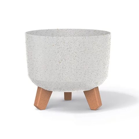 Doniczka Gracia Eco Wood-biały eco-FSC mix credit-DNV-COC-002260 DGRL200W-S449W śr. 200 mm