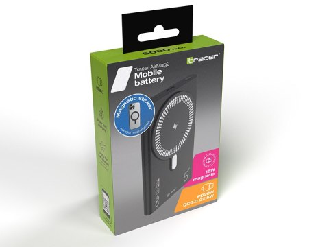 Power bank TRACER AirMag2 5000mAh PD20W+15W Mag
