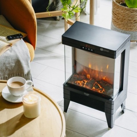 AD 7755 Kominek elektryczny led z pilotem | 3d efekt płomienia | 2 moce grzania 1000w/2000w | termostat