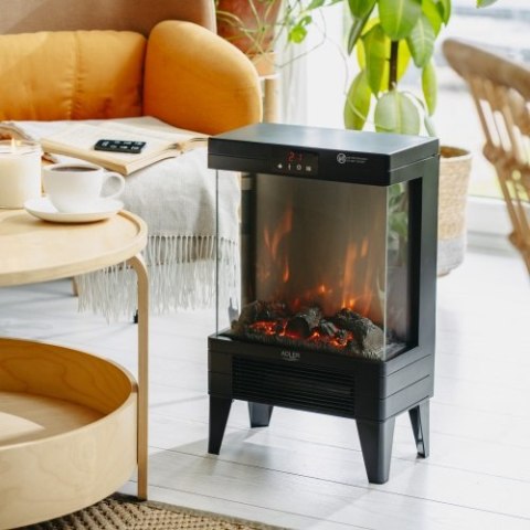 AD 7755 Kominek elektryczny led z pilotem | 3d efekt płomienia | 2 moce grzania 1000w/2000w | termostat