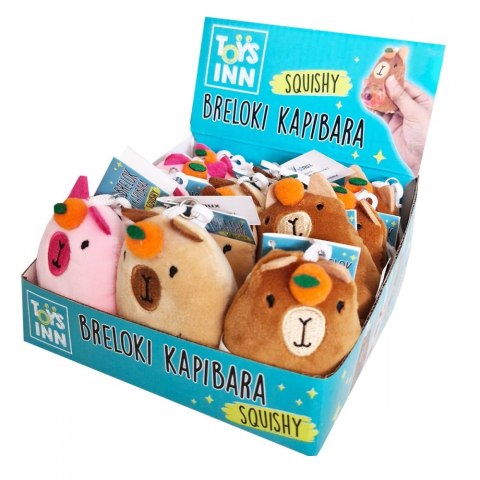 Breloki kapibara squishy mix display 12 sztuk