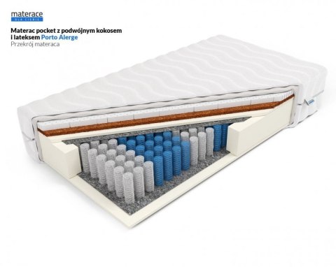 Frankhauer Materac pocket z podwójnym kokosem i lateksem Porto Alegre