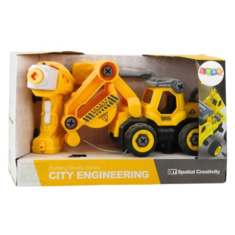 Koparka Do Skręcania Zdalnie Sterowana RC Wkrętarka Żółta 2w1