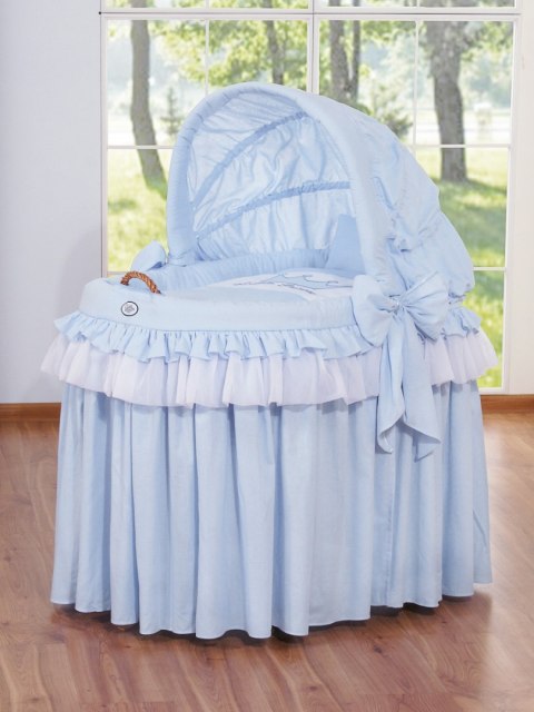 Kosz Mojżesza wiklinowy ze składaną budką- Little Prince niebieski