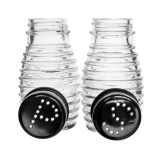 Solniczka pieprzniczka szklana przyprawnik zestaw do soli i pieprzu 2 sztuki