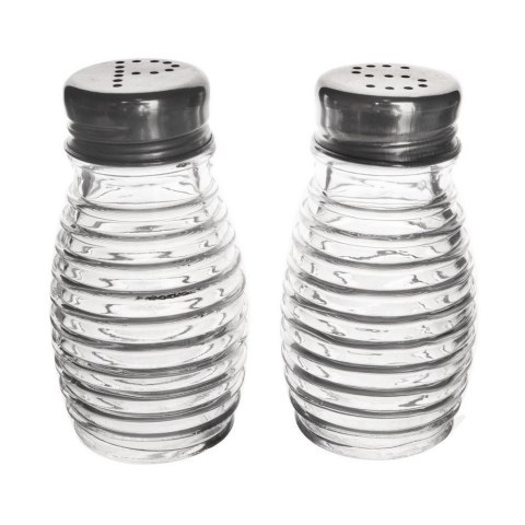 Solniczka pieprzniczka szklana przyprawnik zestaw do soli i pieprzu 2 sztuki